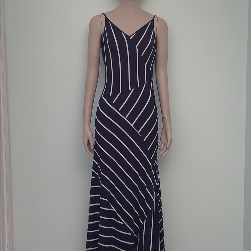 Calvin Klein Blue & White Cami Tank Maxi  Dress